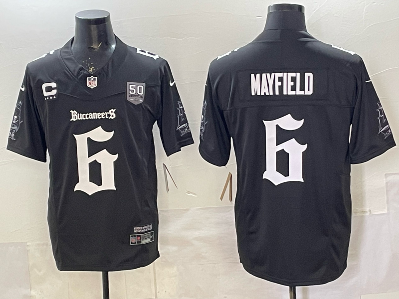 Men's Tampa Bay Buccaneers Baker Mayfield #6 Black Player Game Jersey