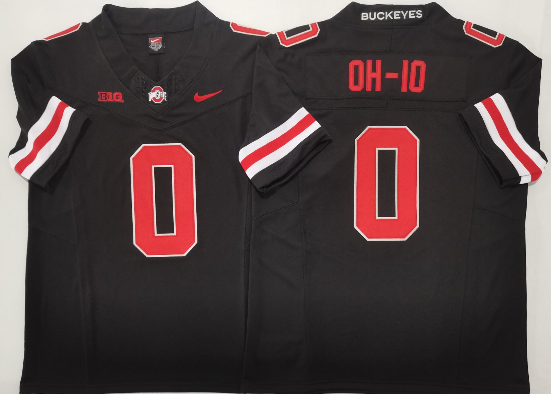Men's Ohio State Buckeyes OH-10 #0 Black Player Game Jersey