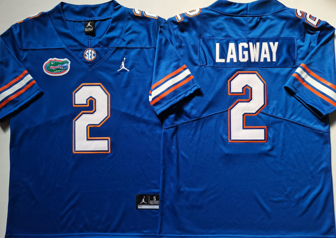 Men's Florida Gators DJ Lagway #2 Blue Player Jersey