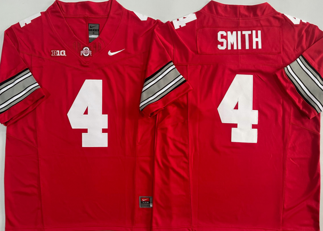 Men's Ohio State Buckeyes Jeremiah Smith #4 Red Player Game Jersey