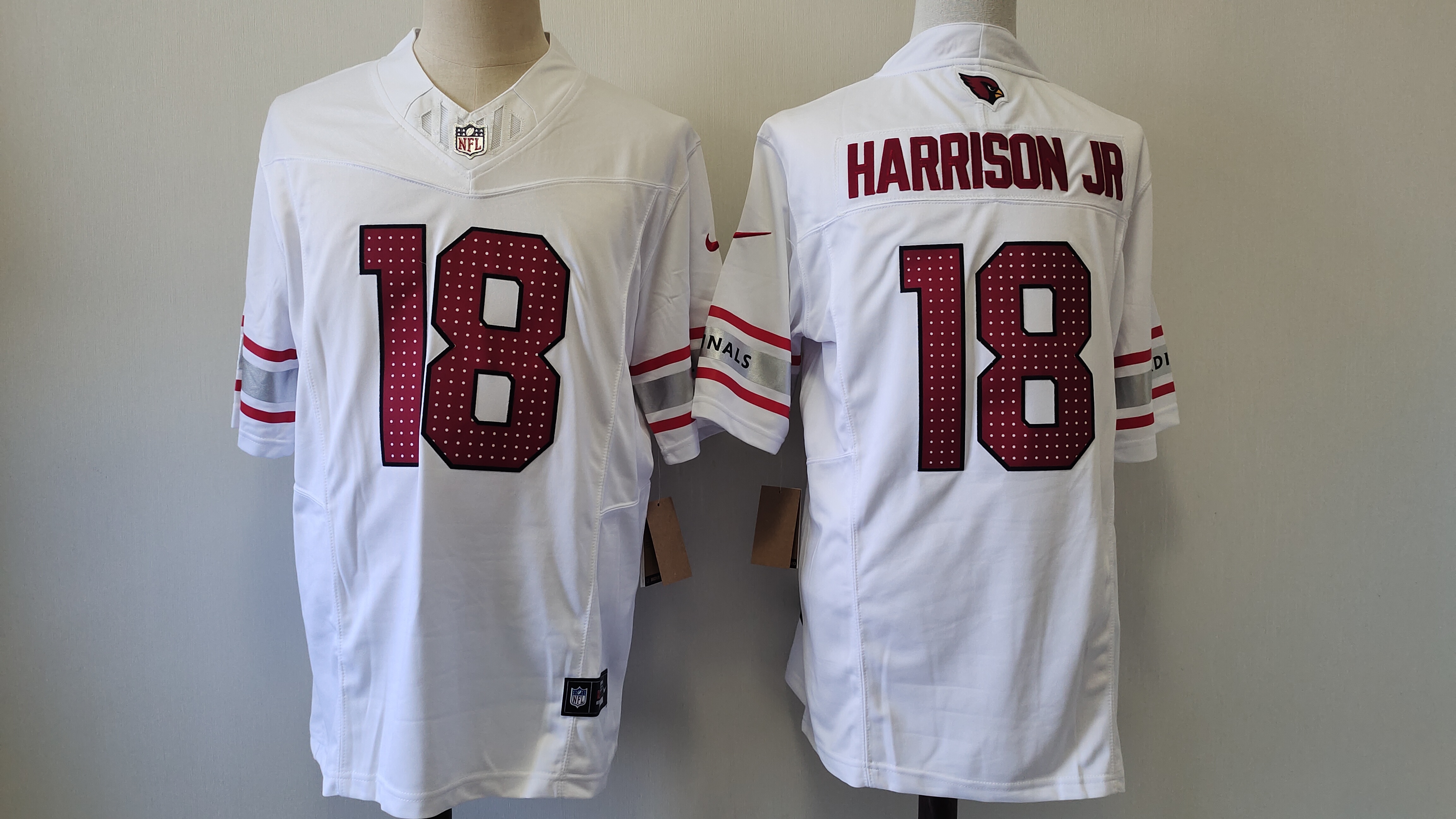 Men's Arizona Cardinals Marvin Harrison Jr. #18 White Game Jersey