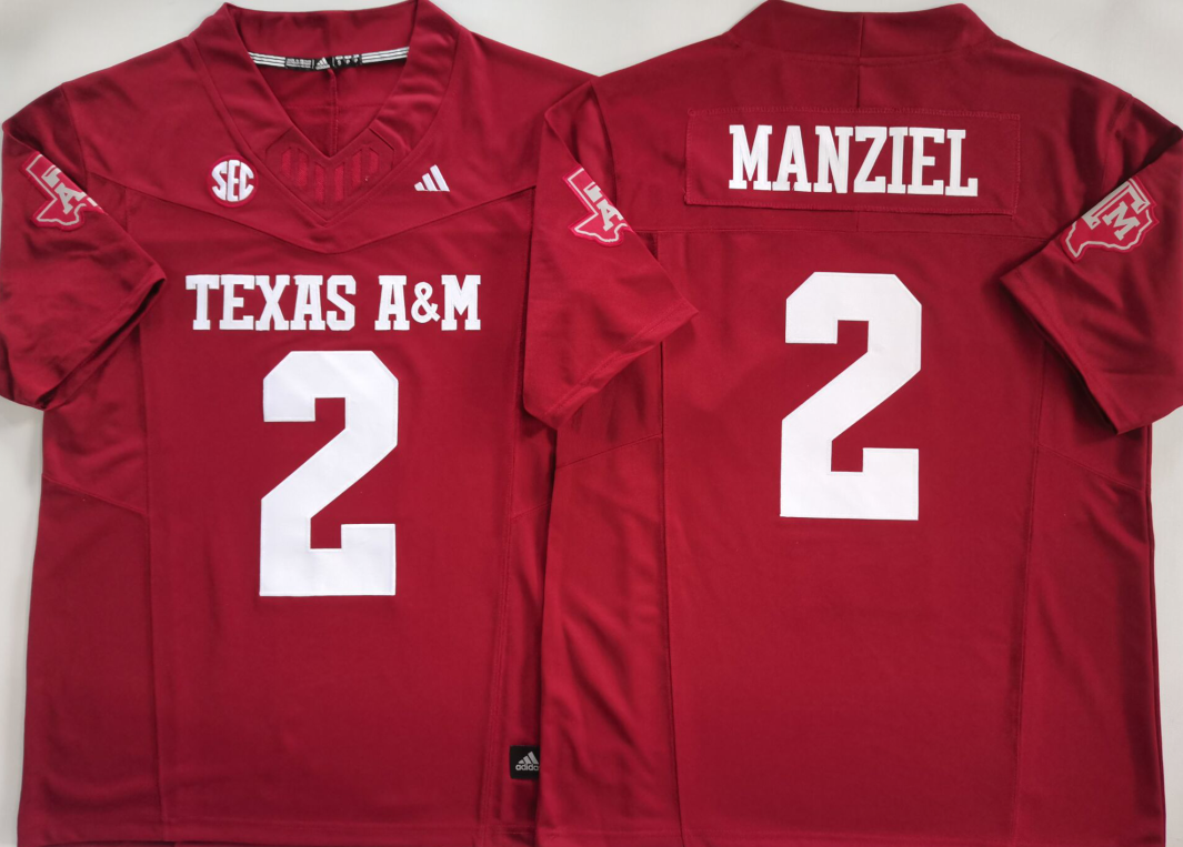 Men's Texas A&M Aggies Johnny Manziel #2 Red Player Jersey