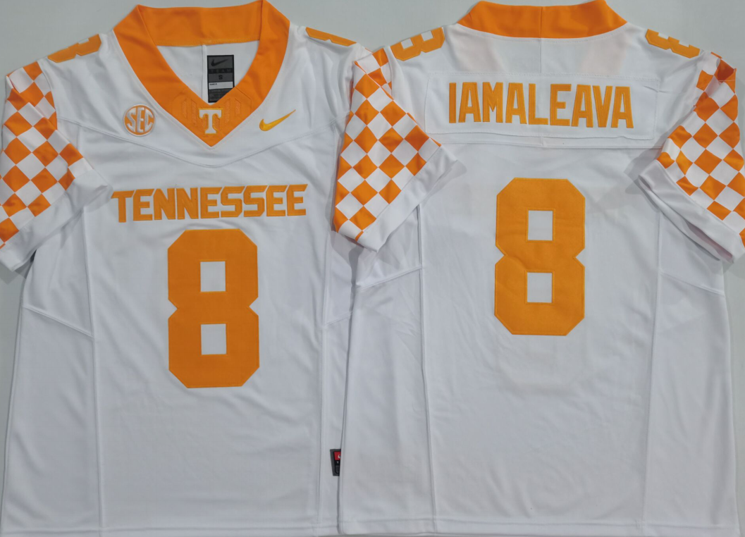 Men's Tennessee Volunteers Nico Iamaleava #8 White Player Jersey