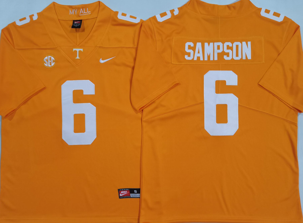 Men's Tennessee Volunteers Dylan Sampson #6 Orange Game Jersey