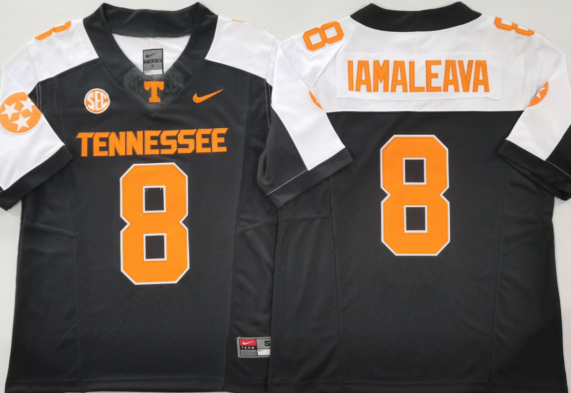 Men's Tennessee Volunteers Nico Iamaleava #8 Black Player Jersey