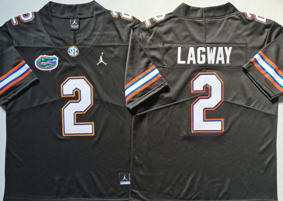 Men's Florida Gators DJ Lagway #2 Black Player Jersey