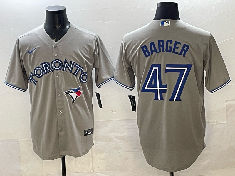 Men's Toronto Blue Jays Addison Barger #47 Gray Player Jersey