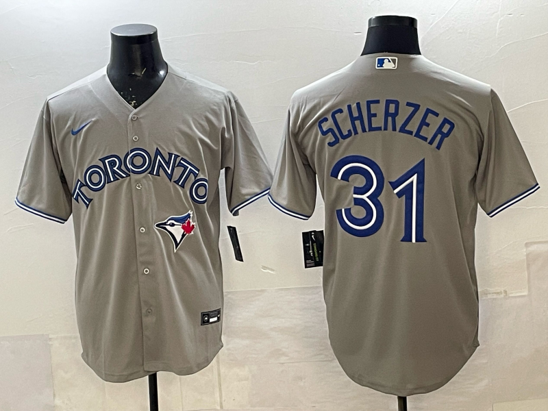 Men's Toronto Blue Jays Max Scherzer #31 Gray Player Jersey