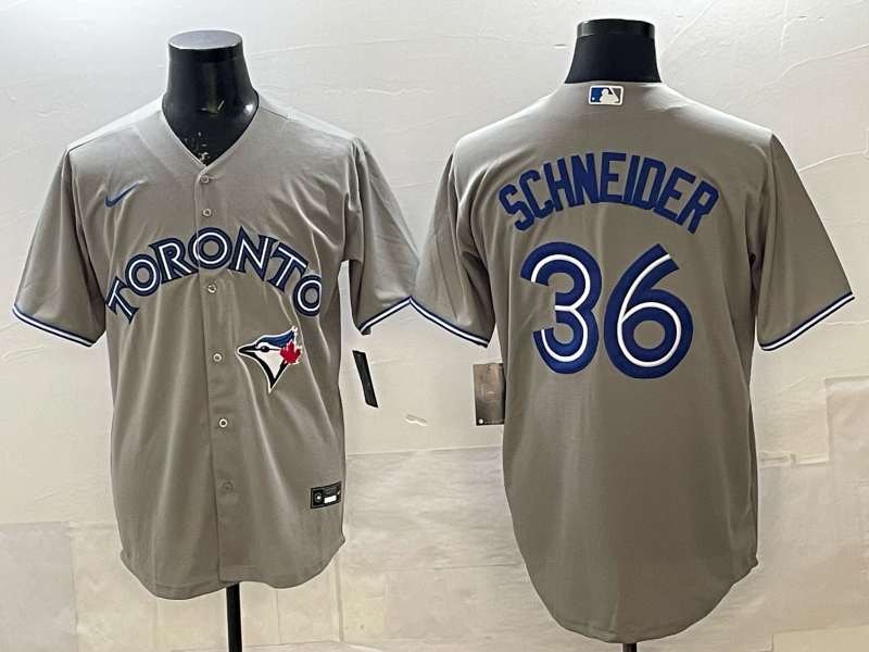 Men's Toronto Blue Jays John Schneider #36 Gray Player Jersey