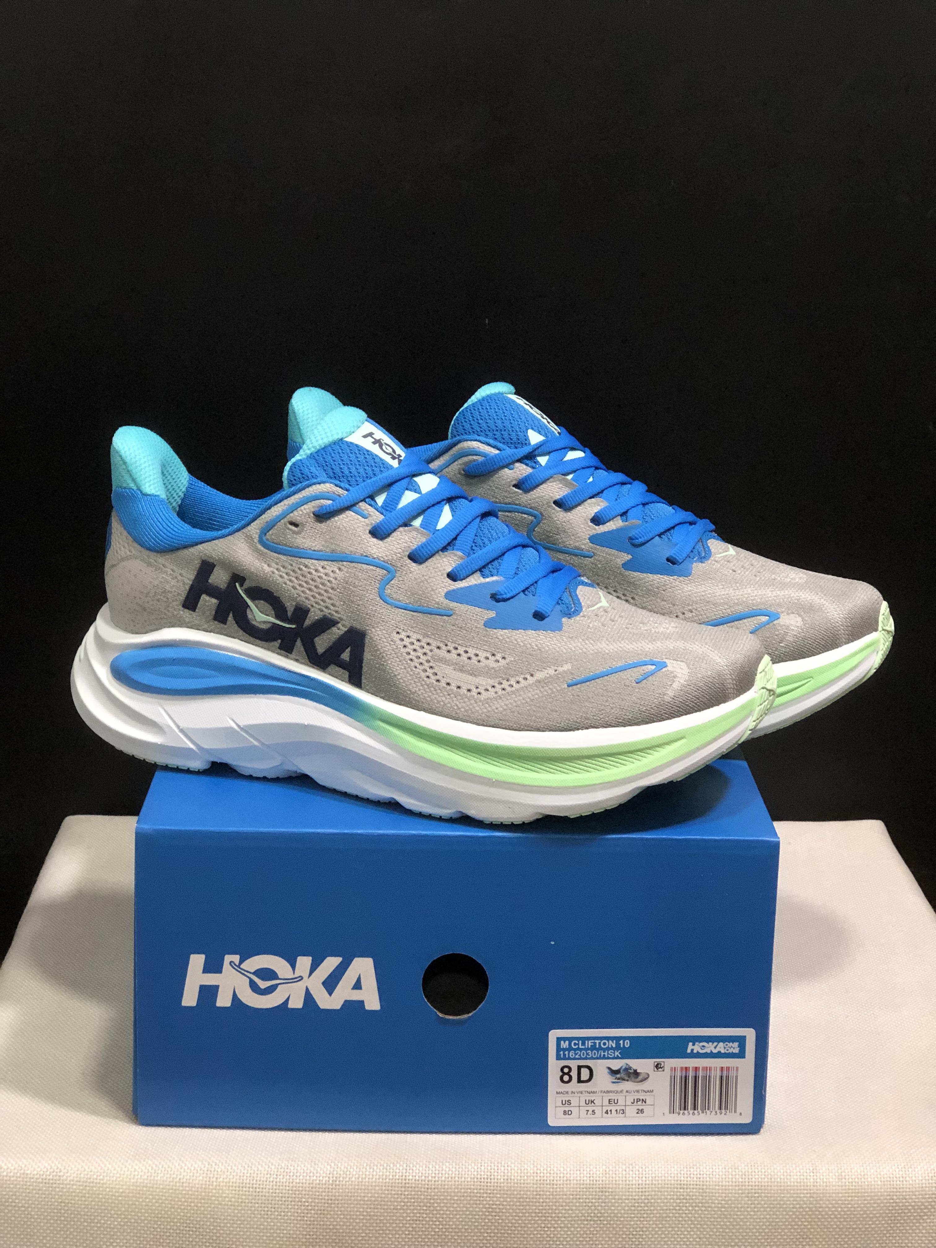 Hoka One One Clifton 10 Fashion Shoes Sneakers Gray/Blue