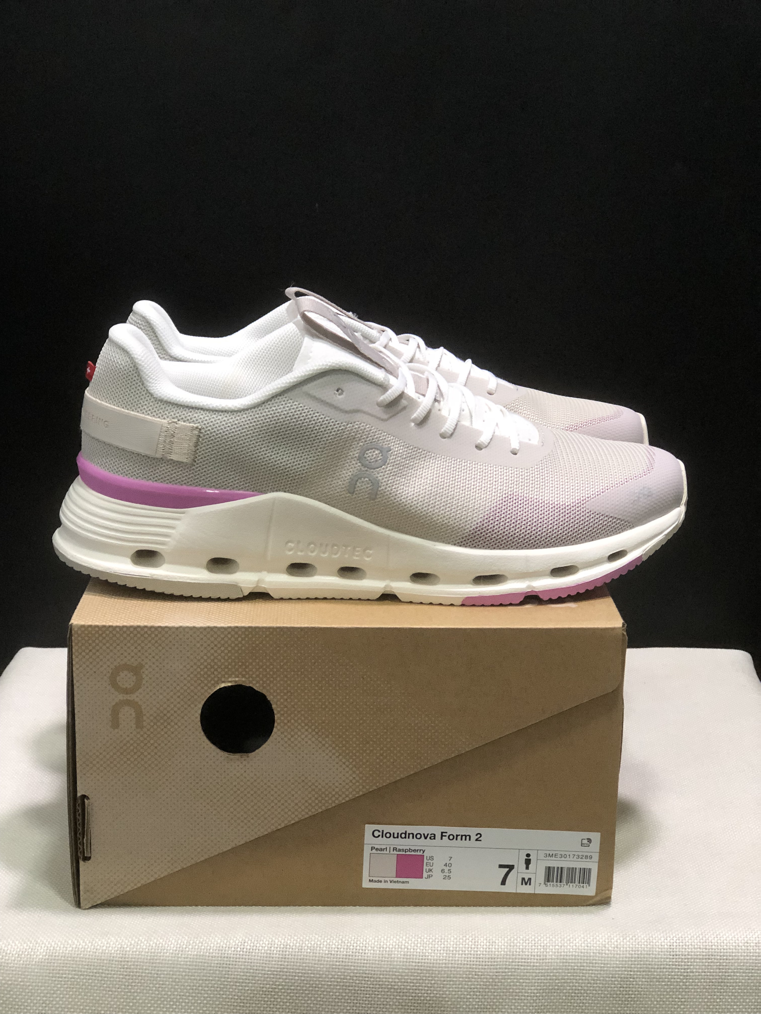 On Running Cloudnova Form 2 Fashionable Casual Running Shoes Pearl/Raspberry