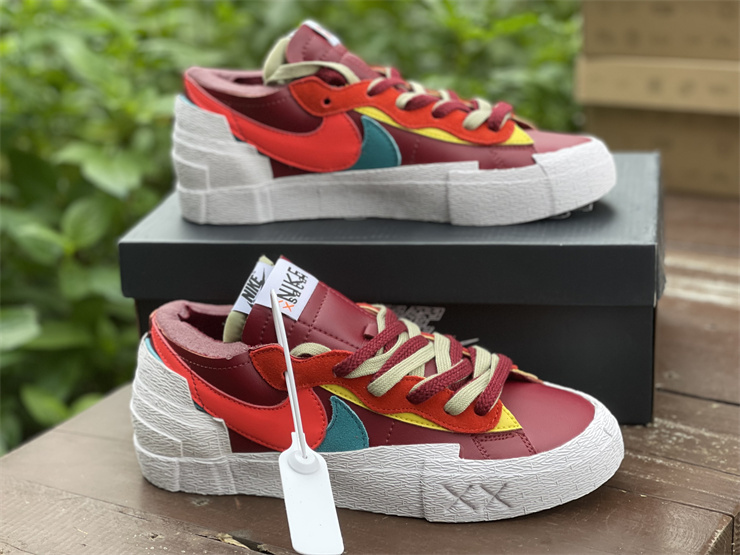 Nike Blazer Low Sacai Kaws Team Red Multicolour Sneakers
