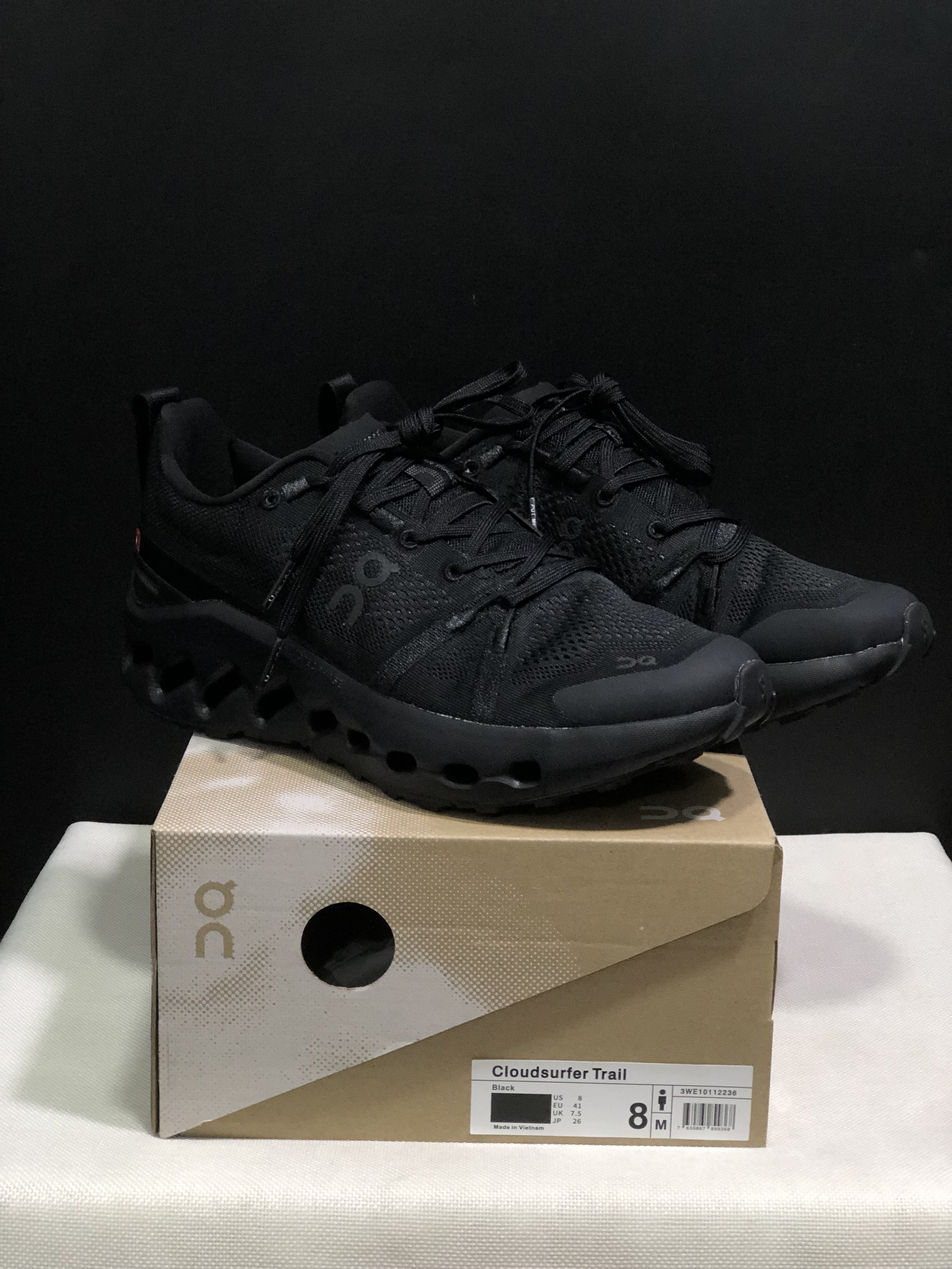 On Running Cloudsurfer Trail Waterproof Comfortable And Breathable Running Shoes All Black