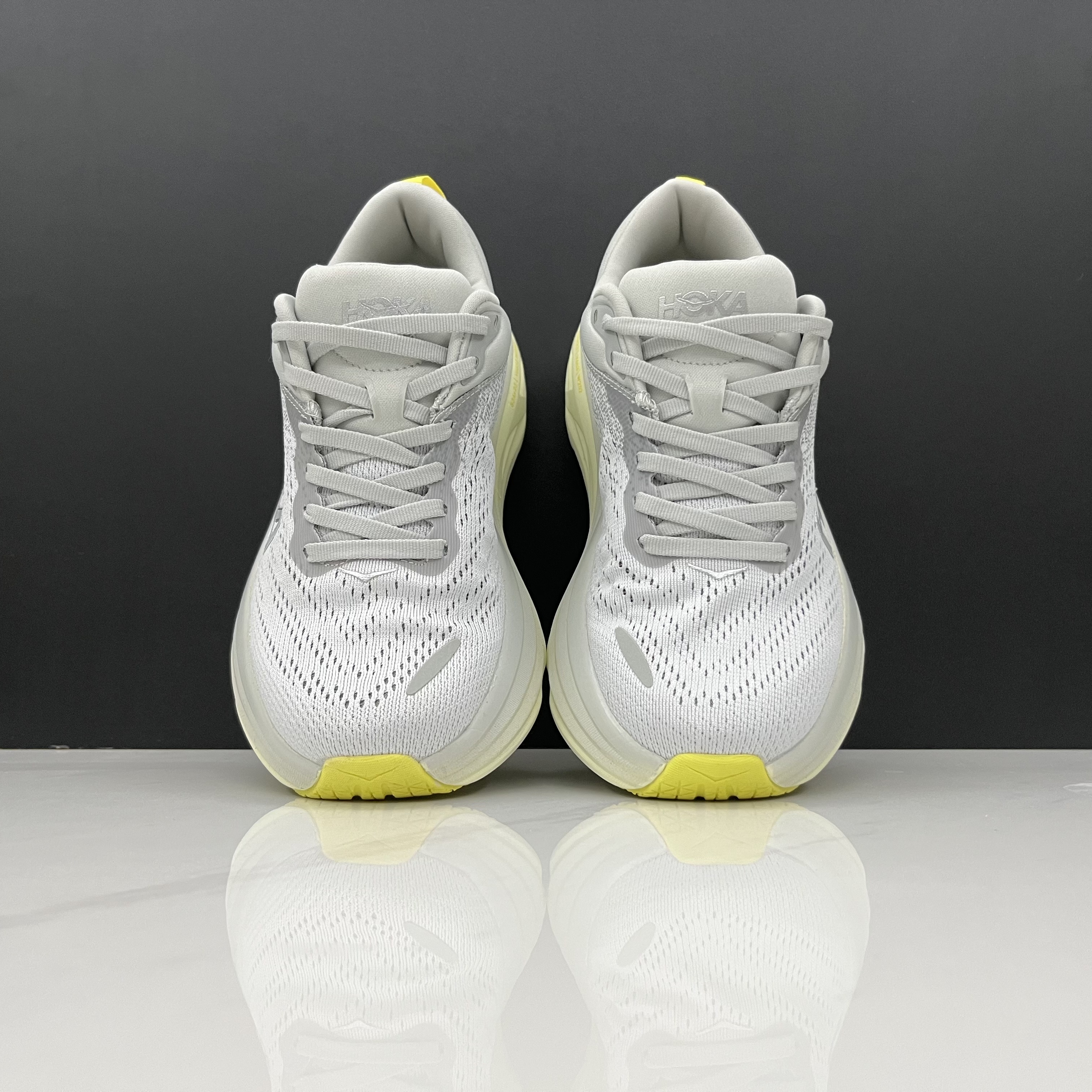 Hoka One One Bondi 8 Breathable Low-top Running Shoes Sneakers Grayish Yellow