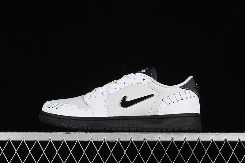 Nike Air Jordan 1 Low Method Of Make Black Sole White Grey Sneakers