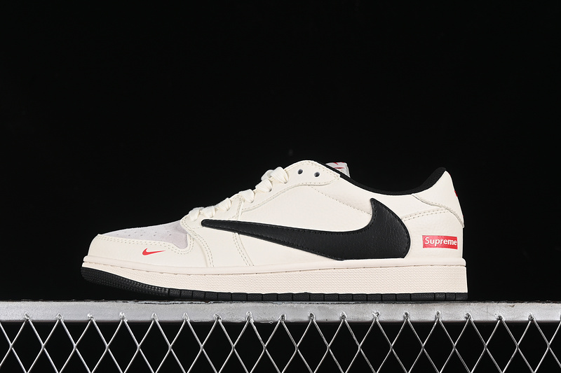 Travis Scott Fragment Design Nike Air Jordan 1 Low OG SP Black Sole Grey White Sneakers