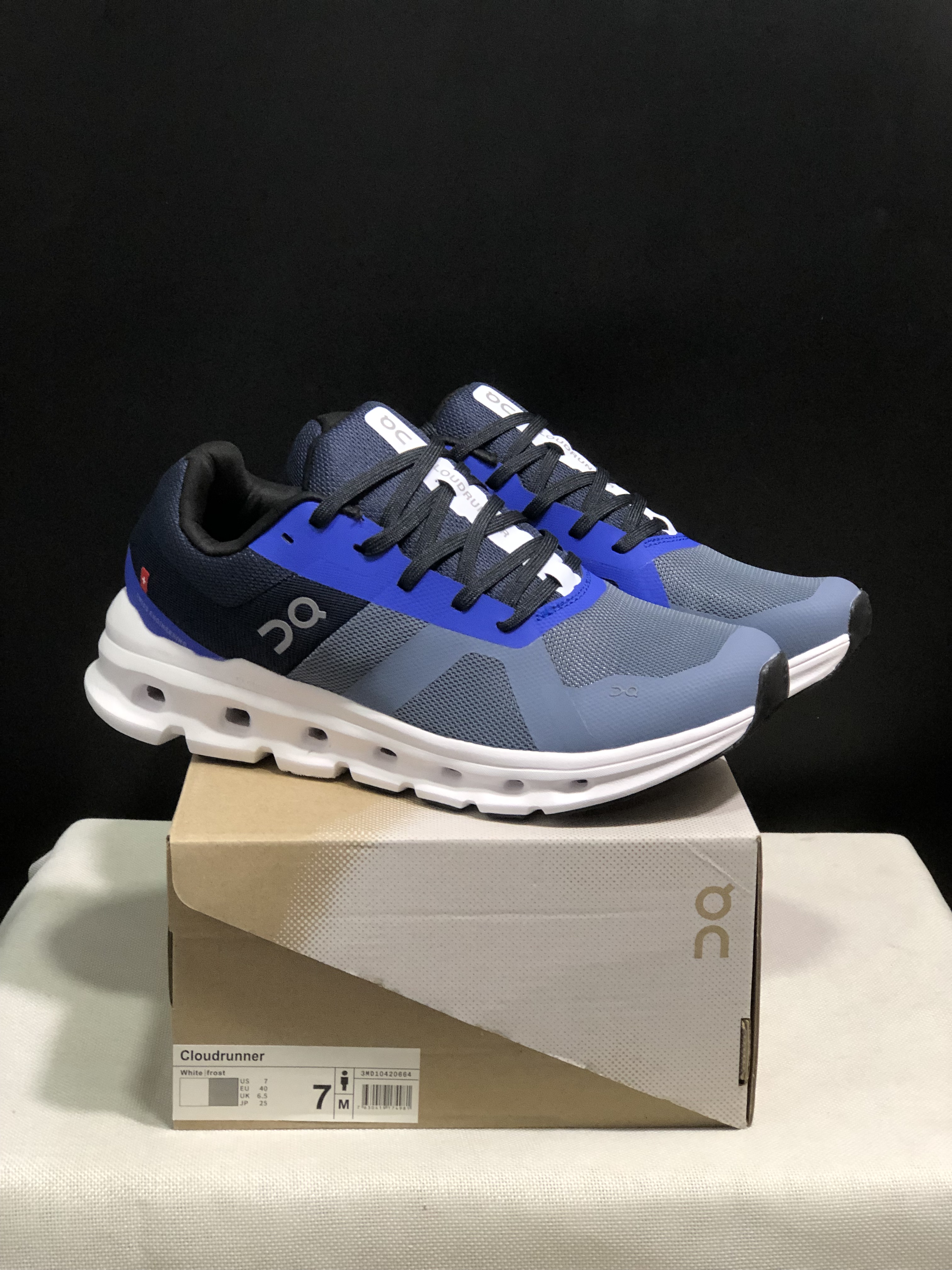 On Running Cloudrunner Anti-Slip Sports Running Shoes Haze Blue/White