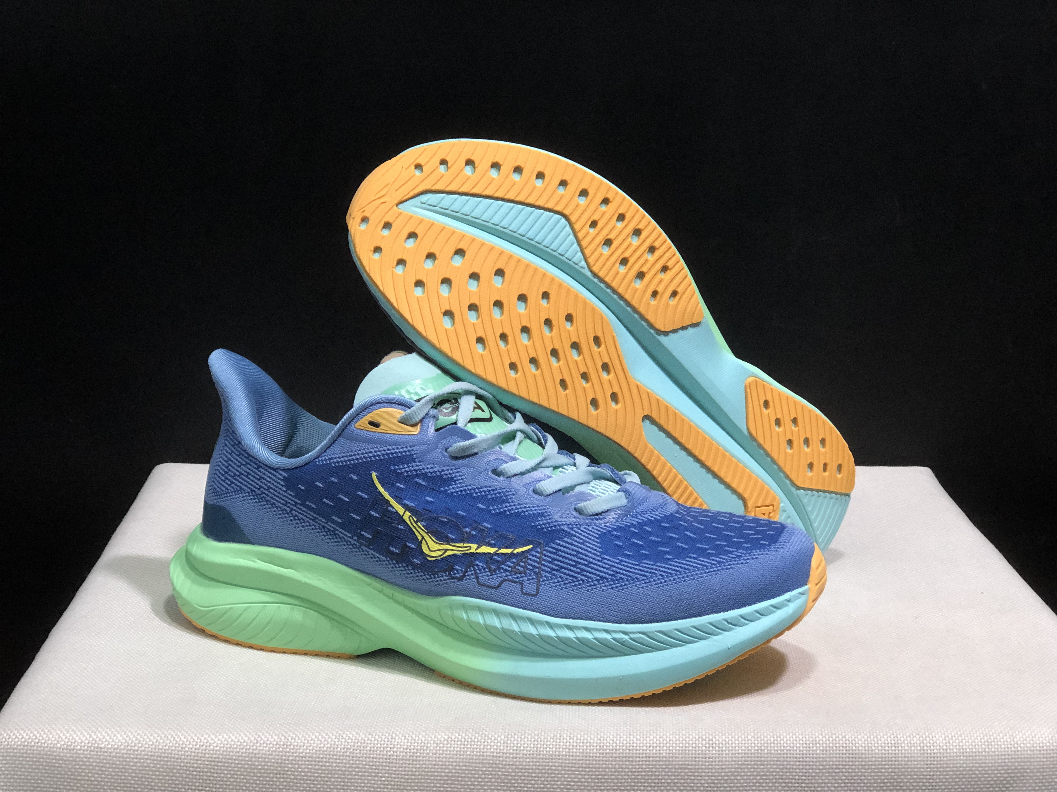 Hoka One One Mach 6 Wear-resistant Breathable Low-top Running Shoes Sneakers Blue