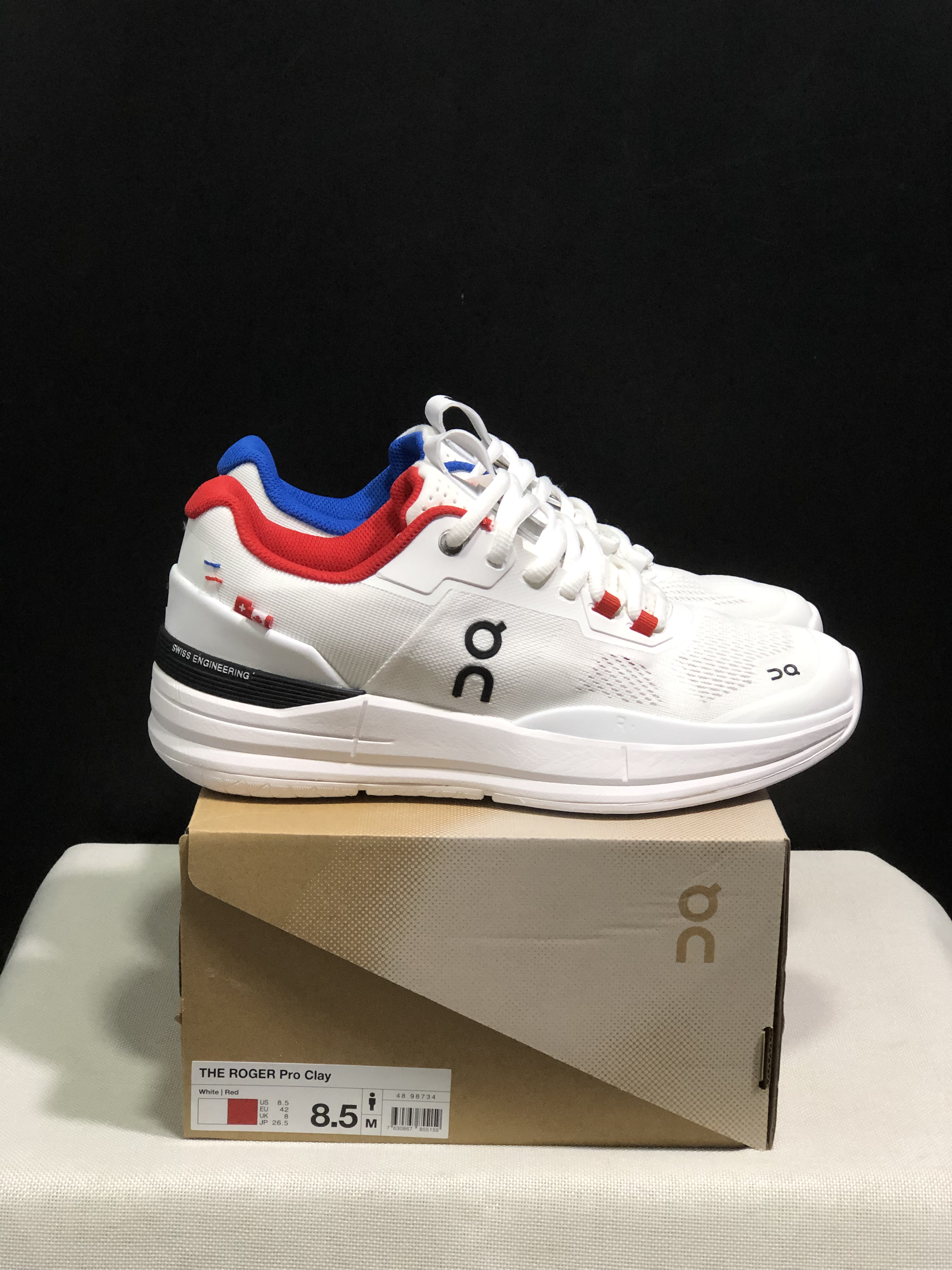On Running The Roger Rro Durable And Breathable Tennis Shoes White/Red/Blue