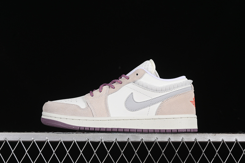 Nike Air Jordan 1 Low Purple sole White Pastel Grey Sneakers