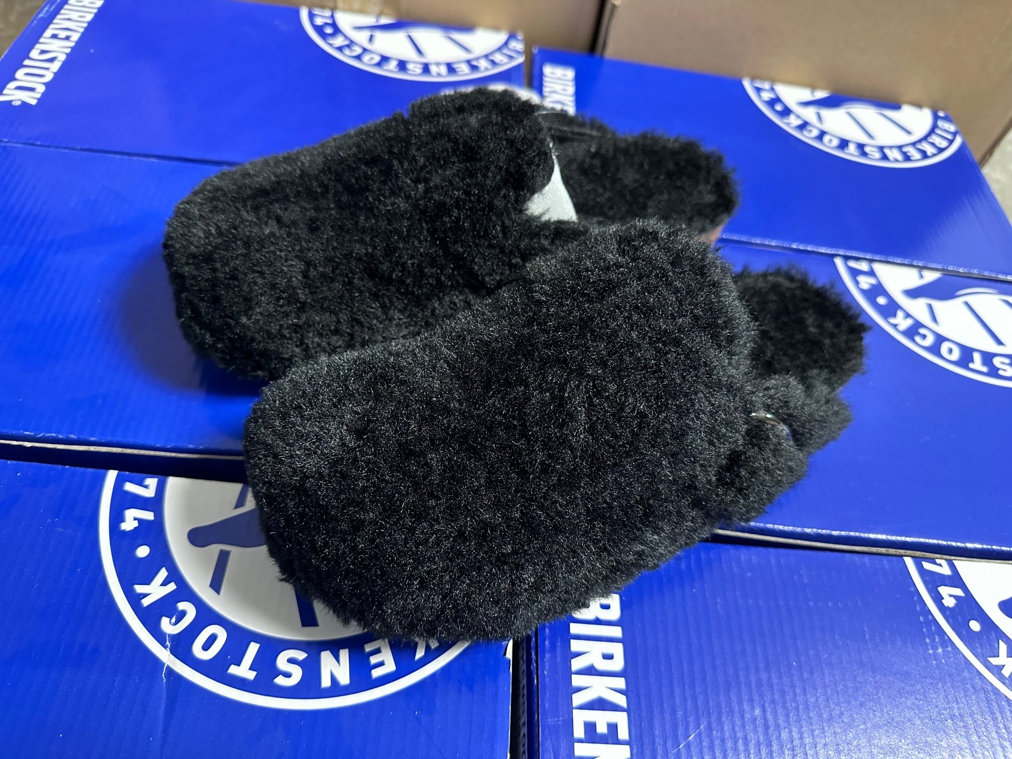 Birkenstock Big Buckle Pure Black Shearling Clog Shoes