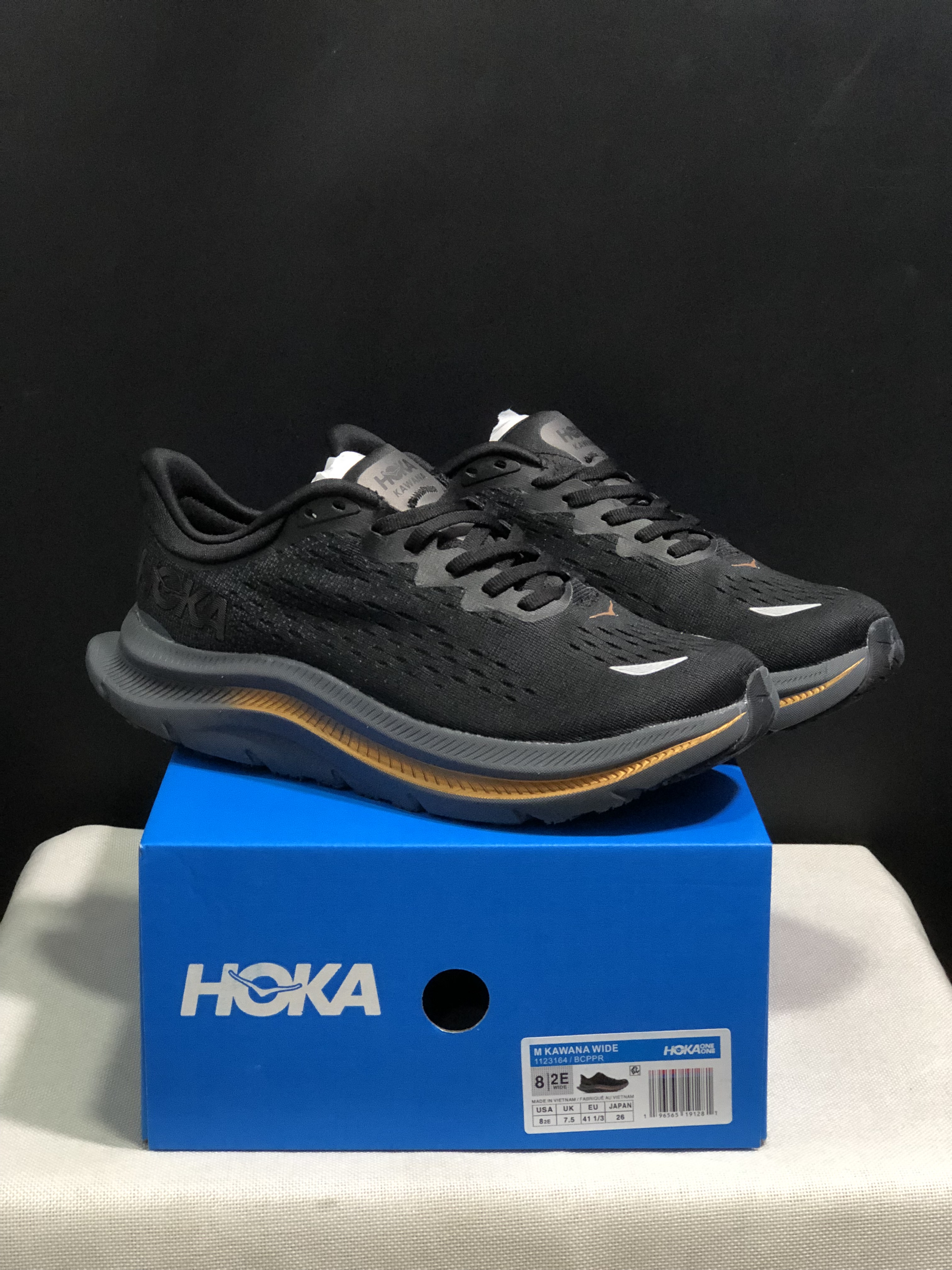 Hoka One One Kawana Cushioning Comfortable Gym Running Shoes Sneakers Black