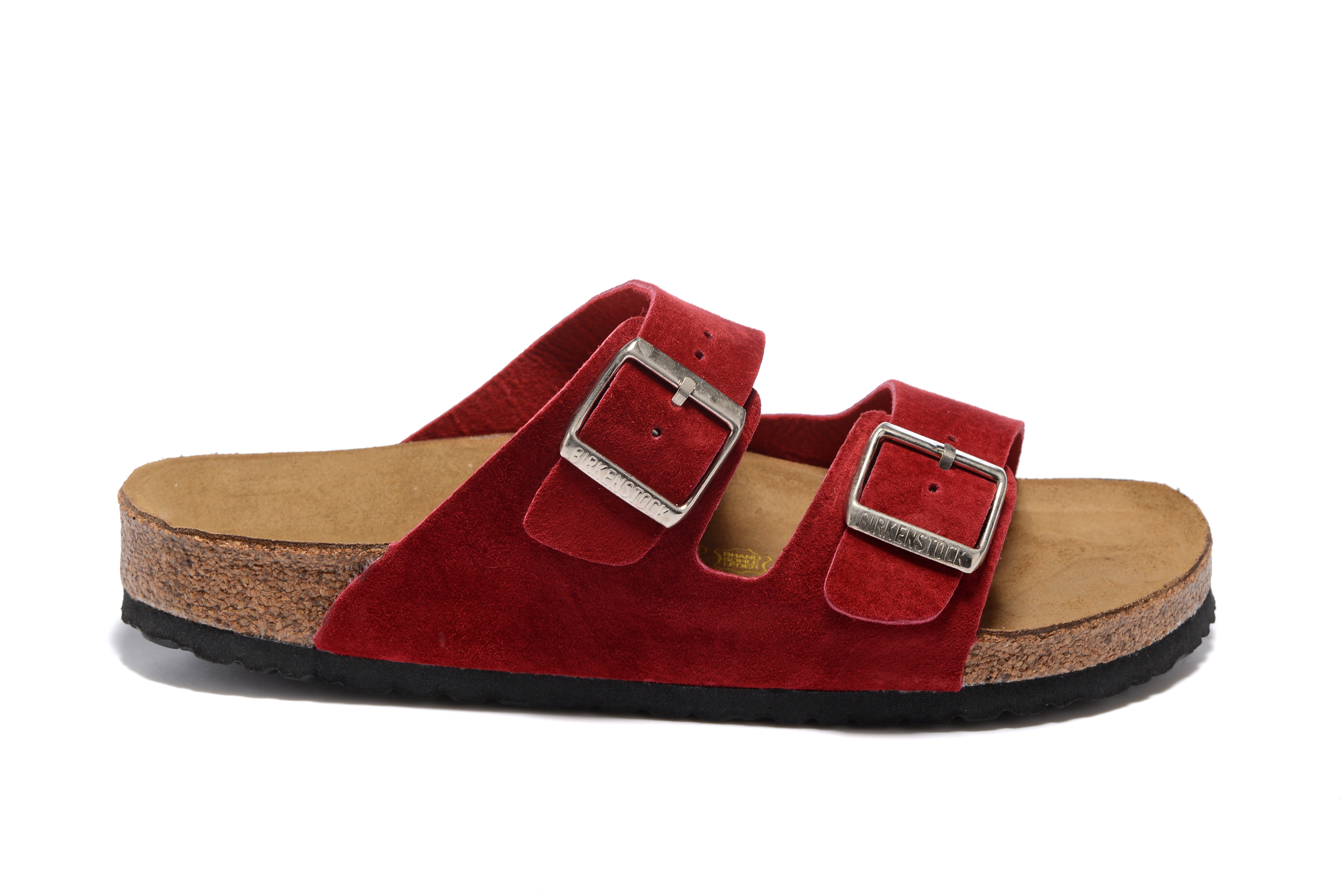Birkenstock Arizona Red Two Buckle Suede Leather Sandal