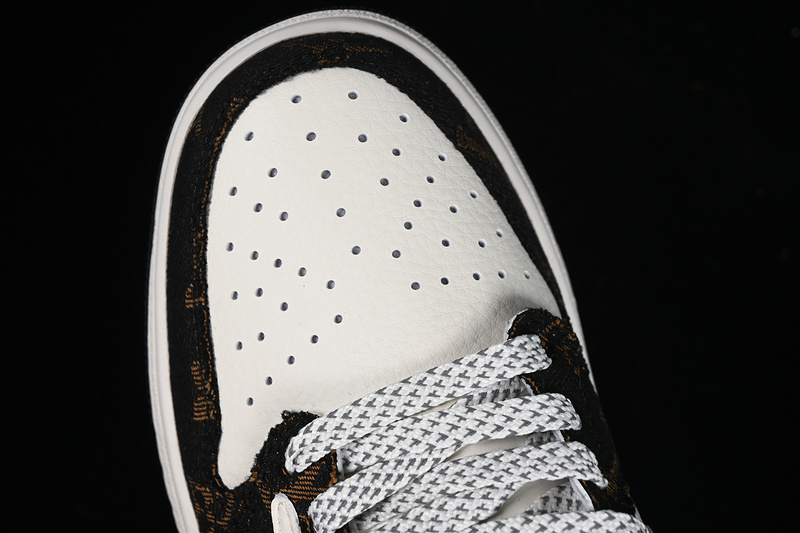 Nike Air Jordan 1 Low OG SP Travis Scott Fragment Design LV Black White Grey Gold Sneakers