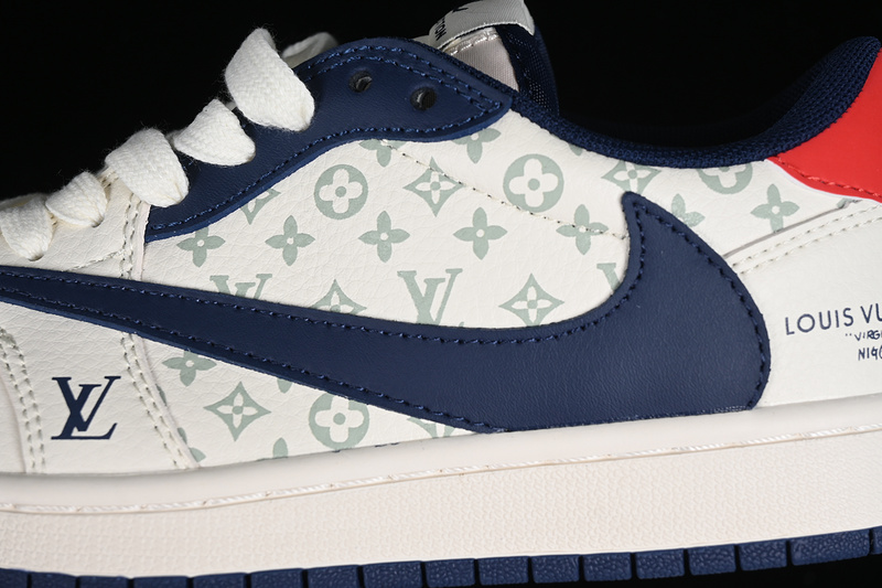 Nike Air Jordan 1 Low OG SP Travis Scott Fragment Design LV Blue Red White Sneakers
