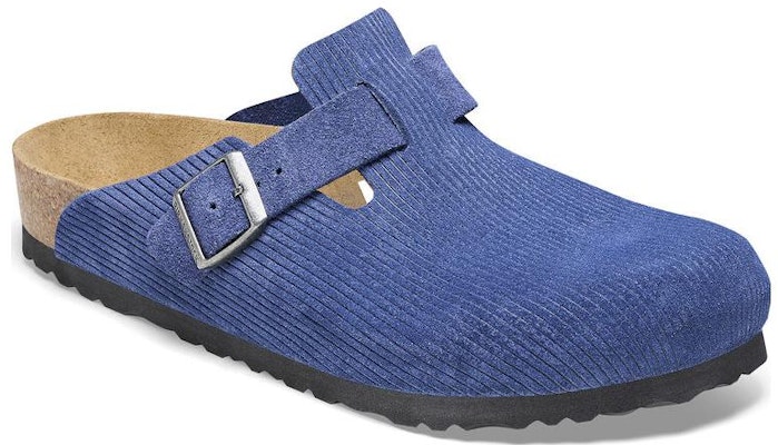 Birkenstock Boston Indigo Blue Suede Embossed 1026203 Fashion Slippers