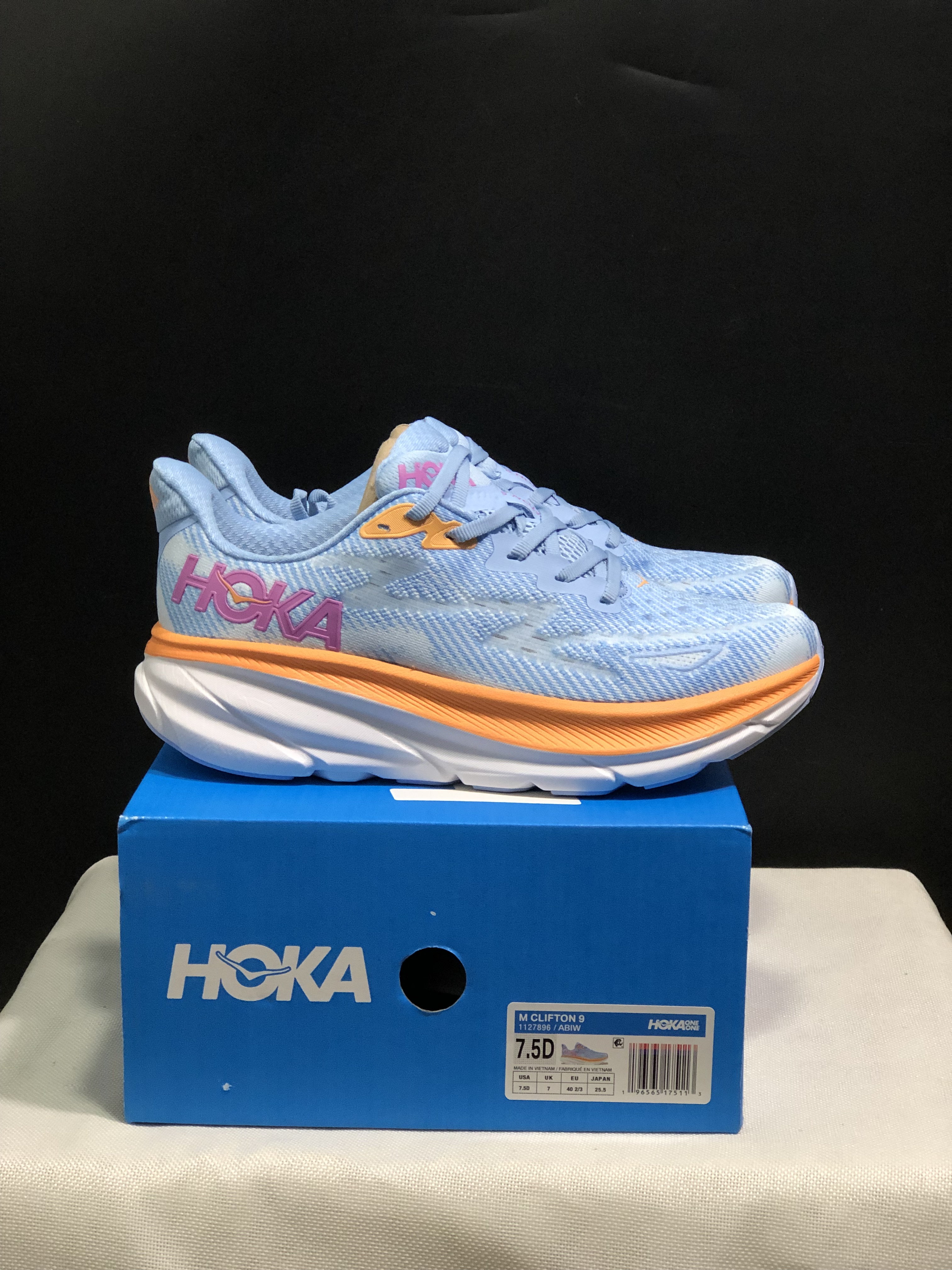 Hoka One One Clifton 9 Light Blue Running Shoes Athletic Shoes Sneakers