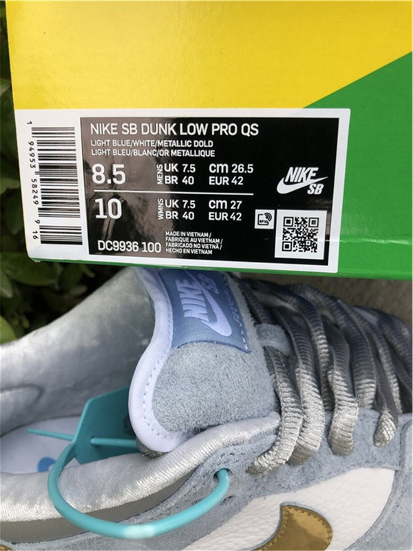 Nike SB Dunk Low Sean Cliver Holiday Special Ice Blue/Metallic Silver Sneakers