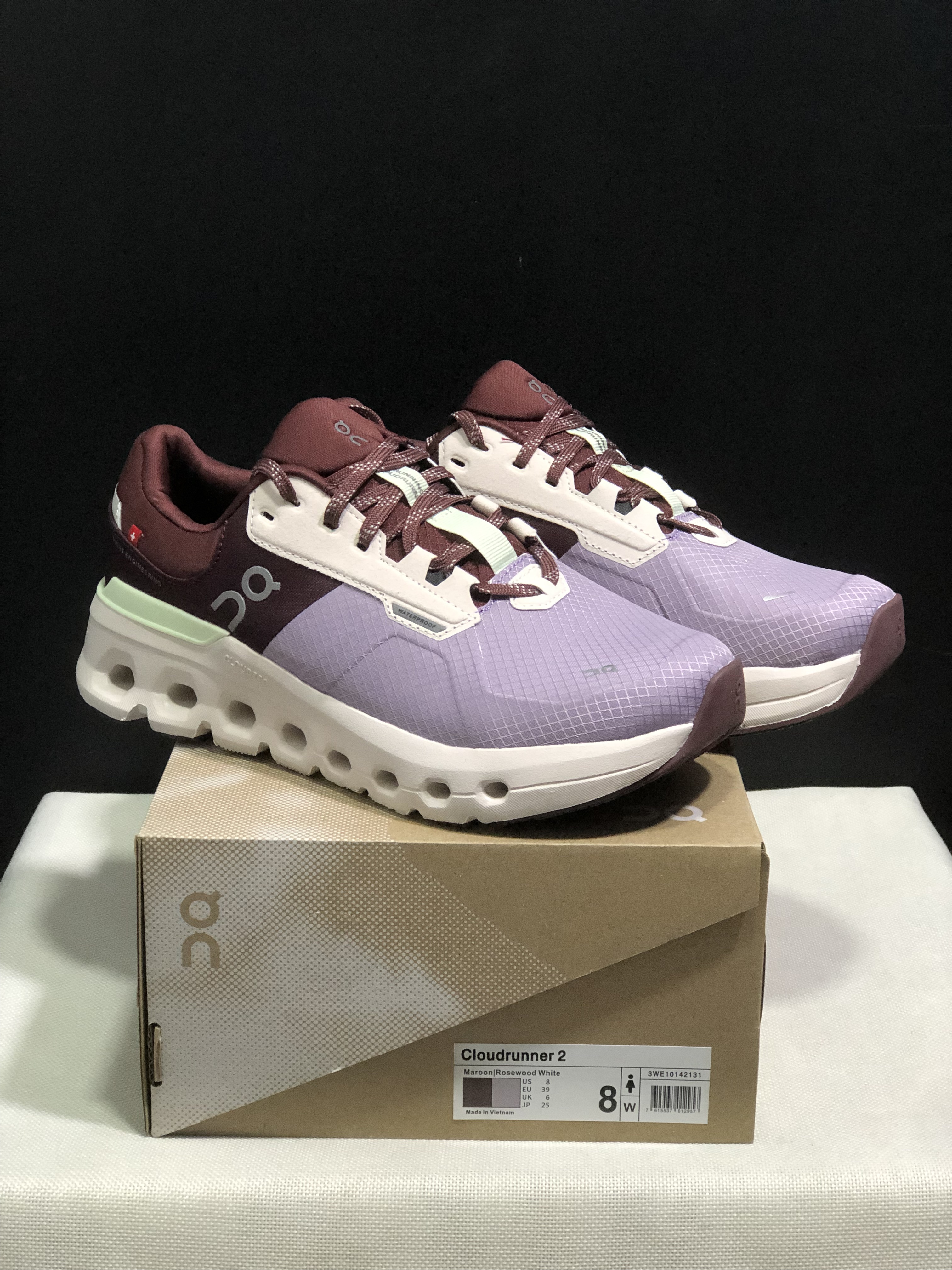 On Running Cloudrunner 2 Mesh Breathable Running Shoes Maroon/Rosewood White