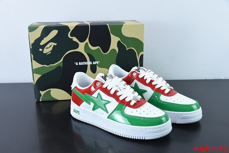 A Bathing Ape Bape Sta Low Green Red White