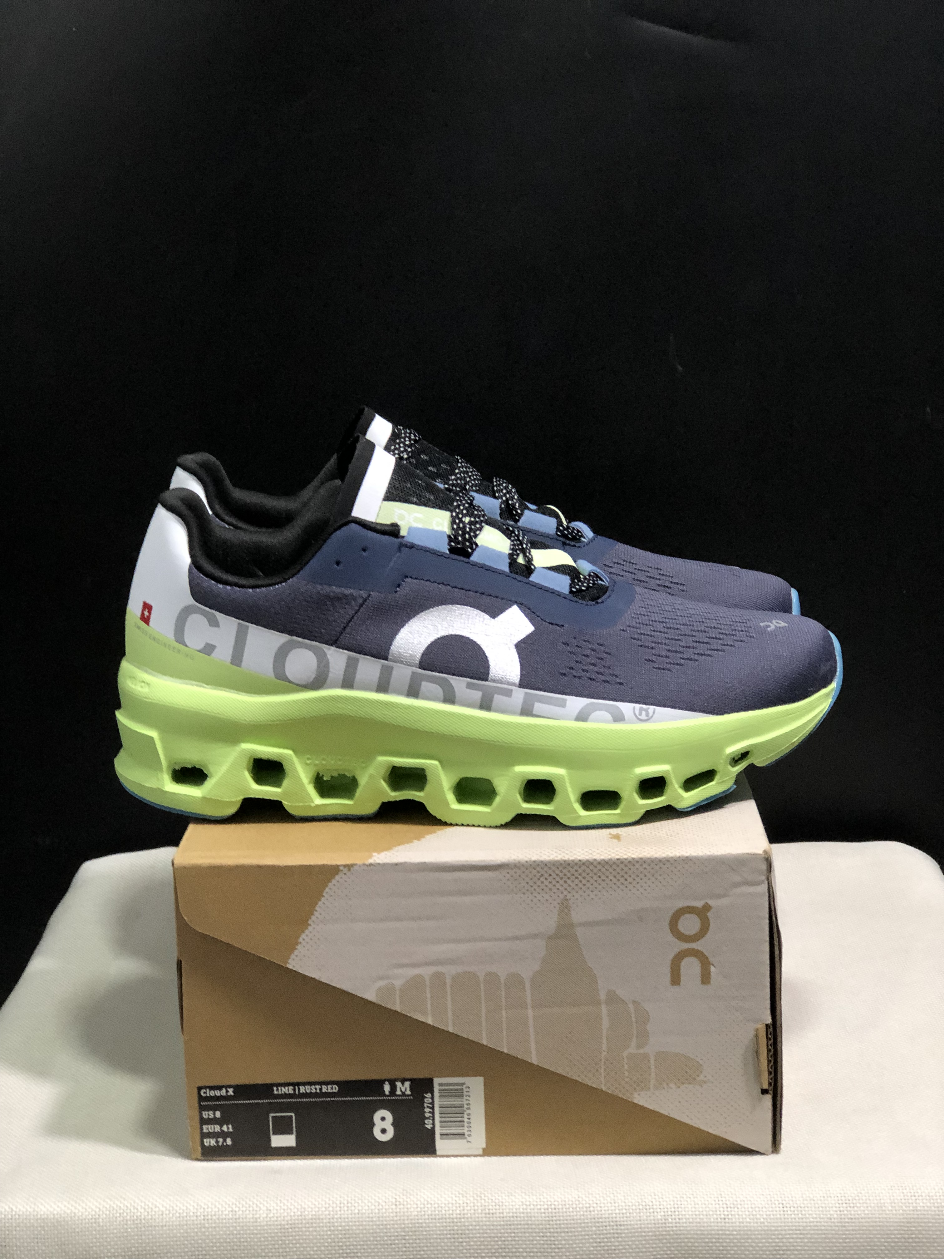On Running Cloudmonster Anti-Slip Running Shoes Dark Blue/Green