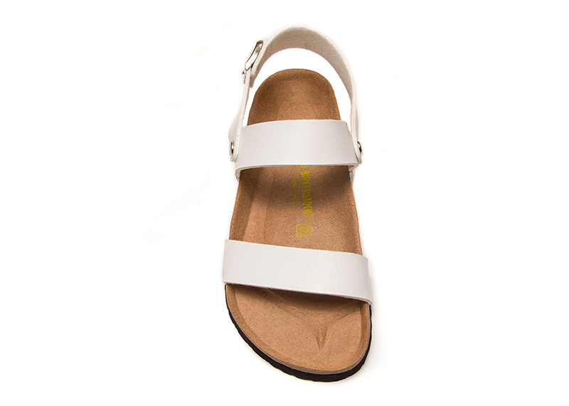 Birkenstock White Casual Matte Leather Strappy Sandals