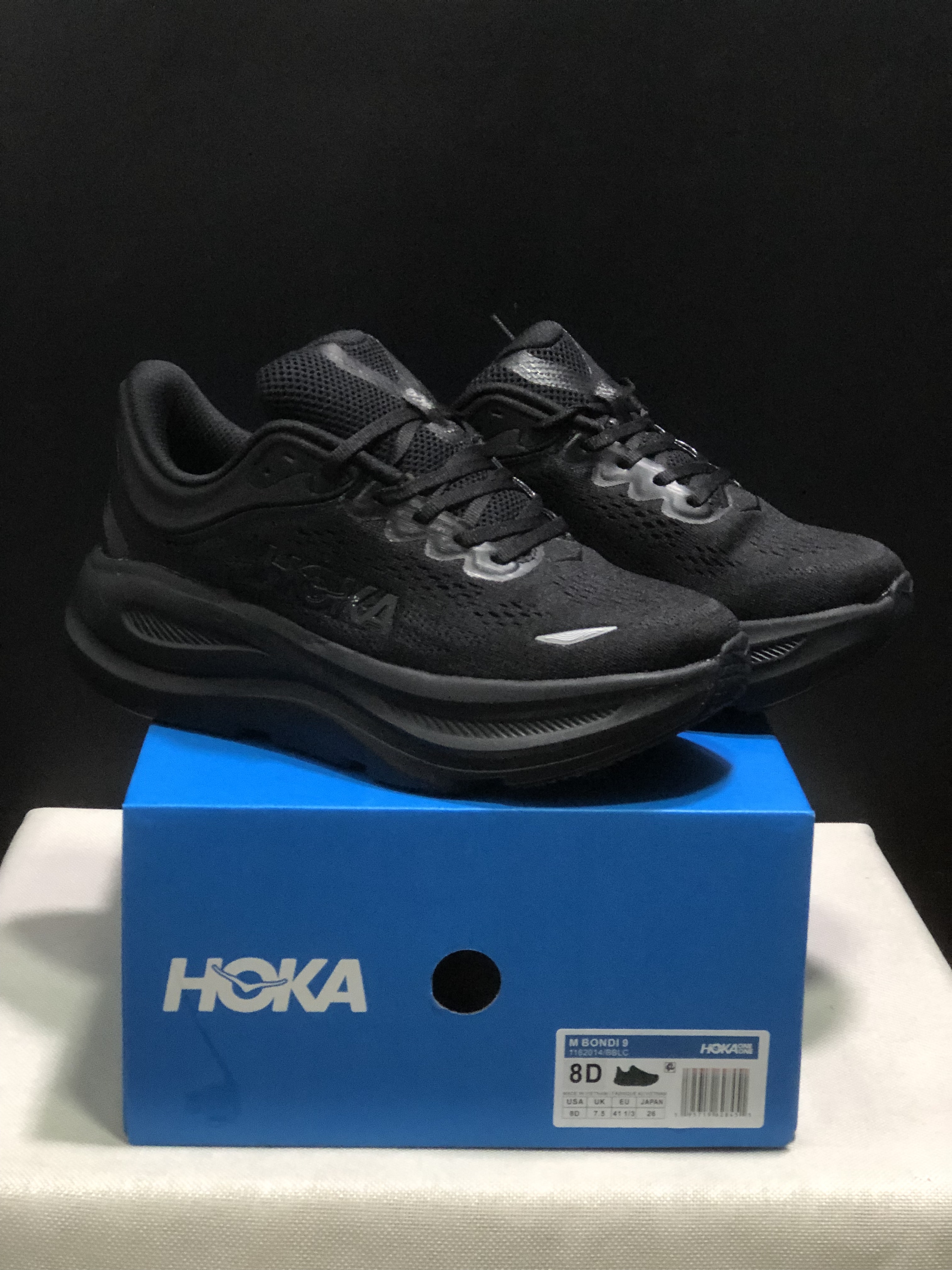 Hoka One One Bondi 9 Comfortable Low-top Running Shoes Sneakers Black