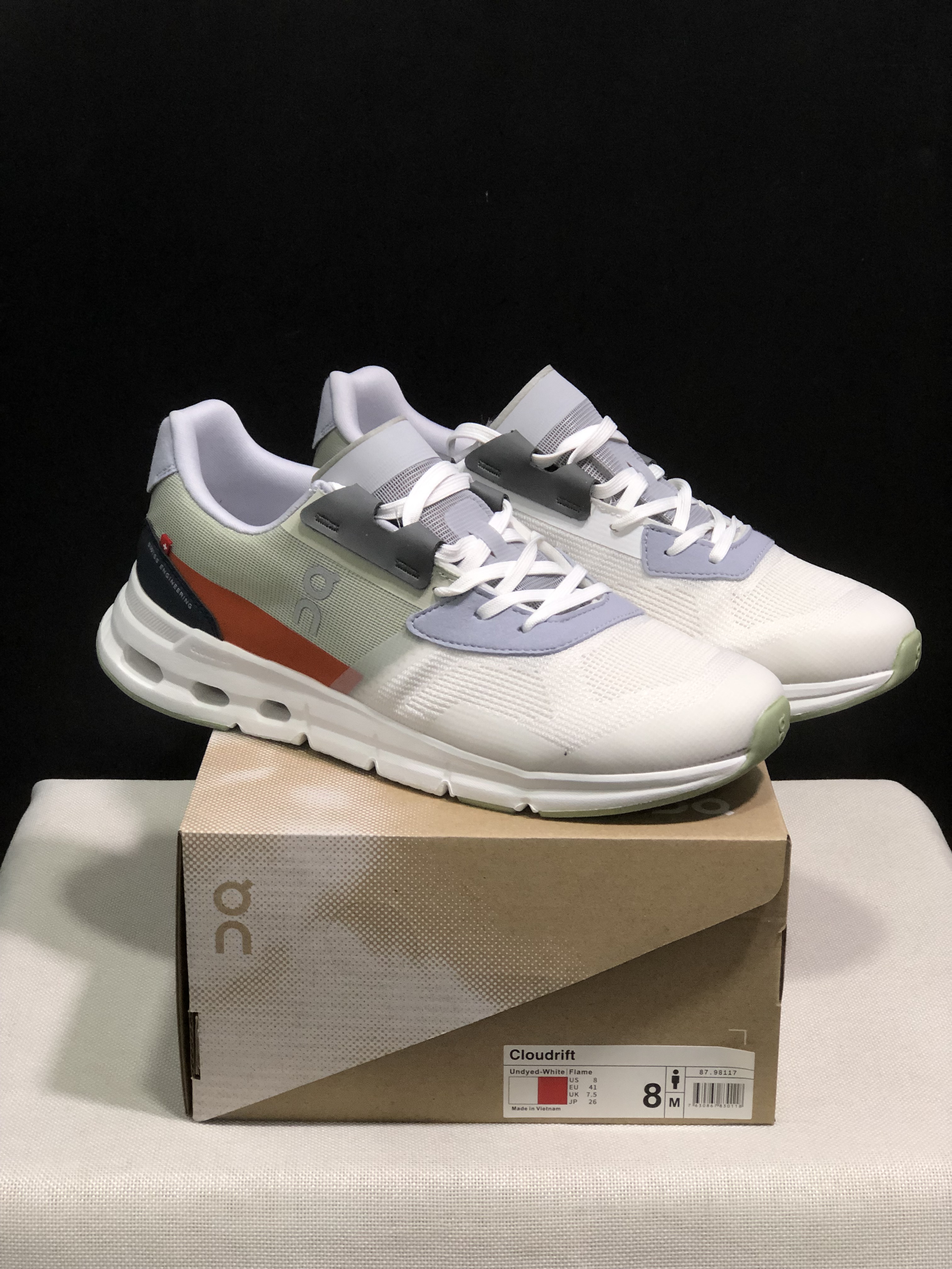 On Running Cloudrift Comfortable And Versatile Sports Casual Shoes Ivory White/Grey