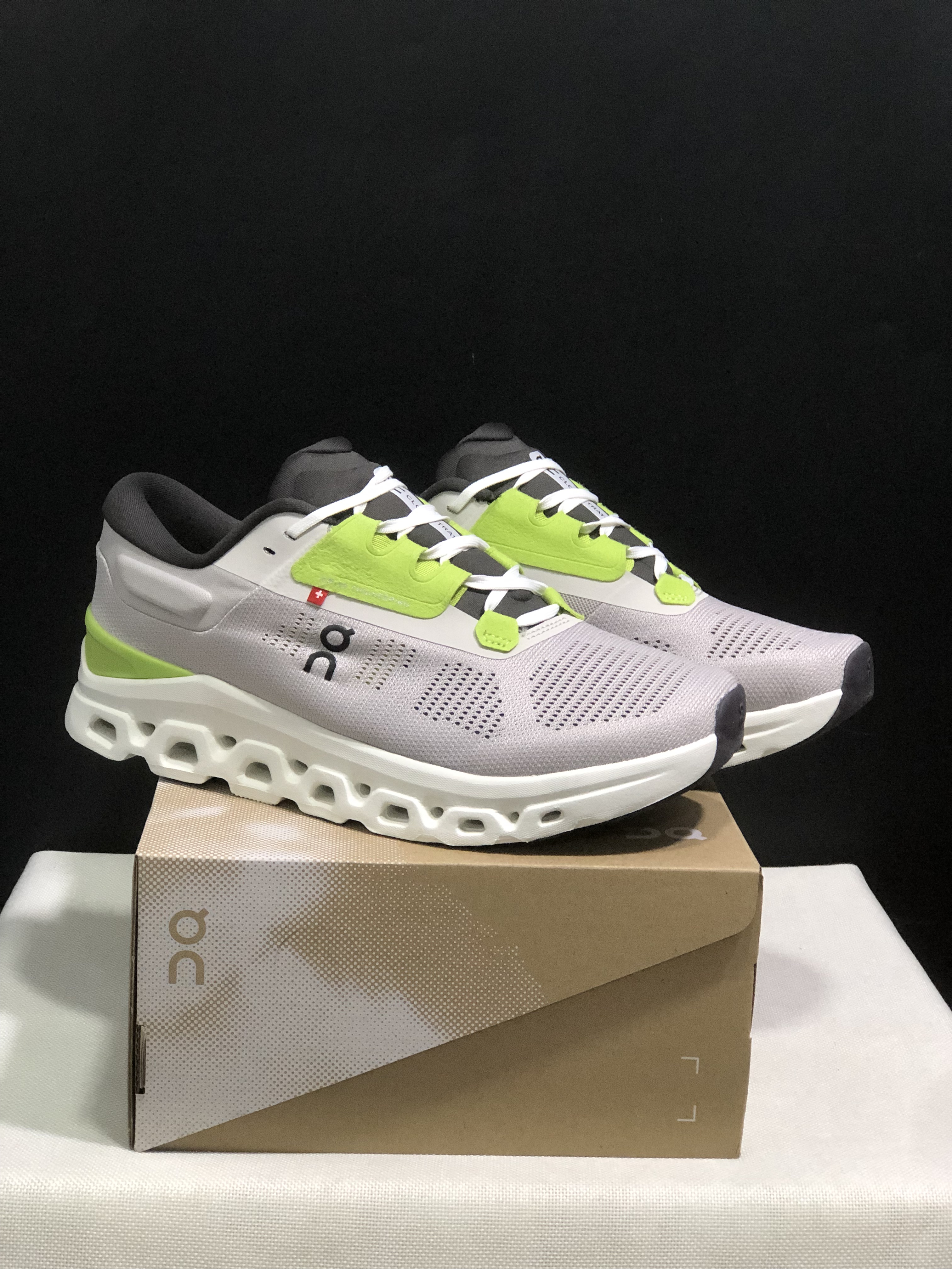 On Running Cloudstratus 3 Anti-Slip Running Shoes Light Grey/Green/White