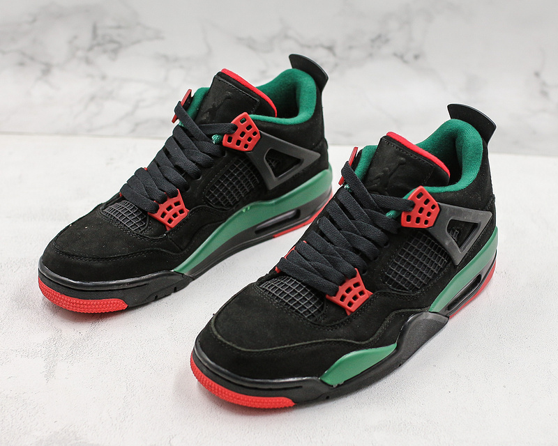 Nike Air Jordan 4 Retro Black Pine Green Sneakers