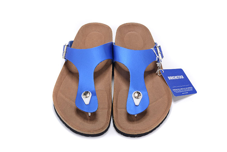 Birkenstock Blue Casual Matte Leather Flip Flops