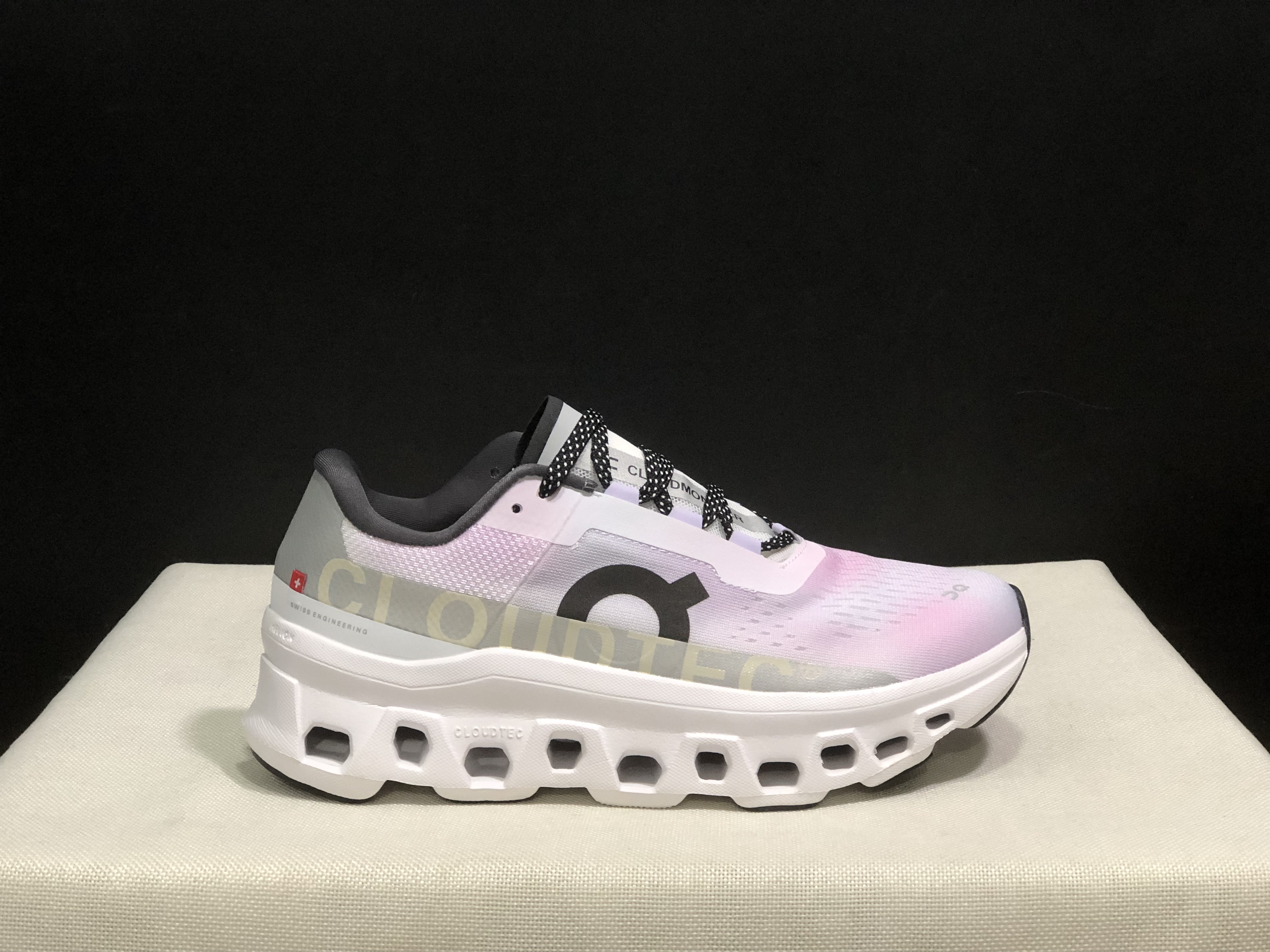 On Running Cloudmonster Anti-Slip Running Shoes Pinkish Purple/White