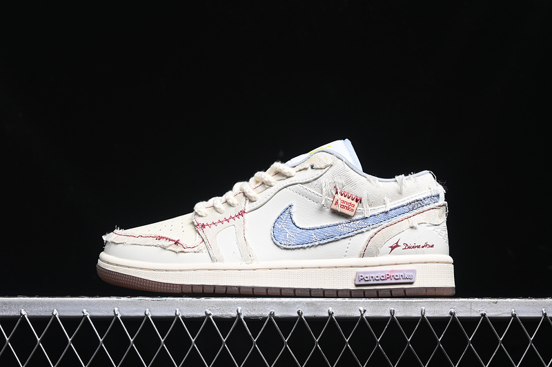 Nike Air Jordan 1 Low Phantom Coconut Milk Light Armory Blue Sneakers