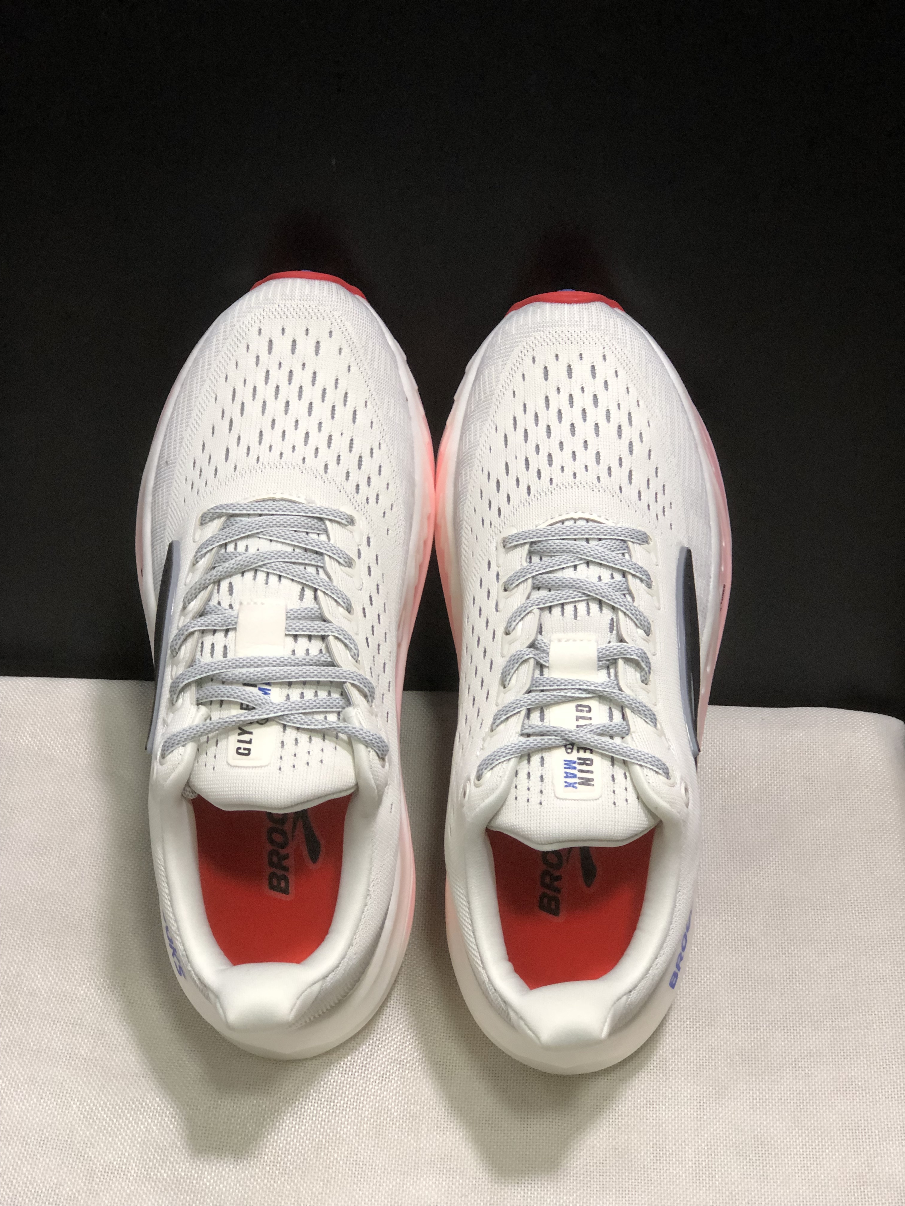 Brooks Glycerin Max Comfortable Low-top Running Shoes White/Black/Pink