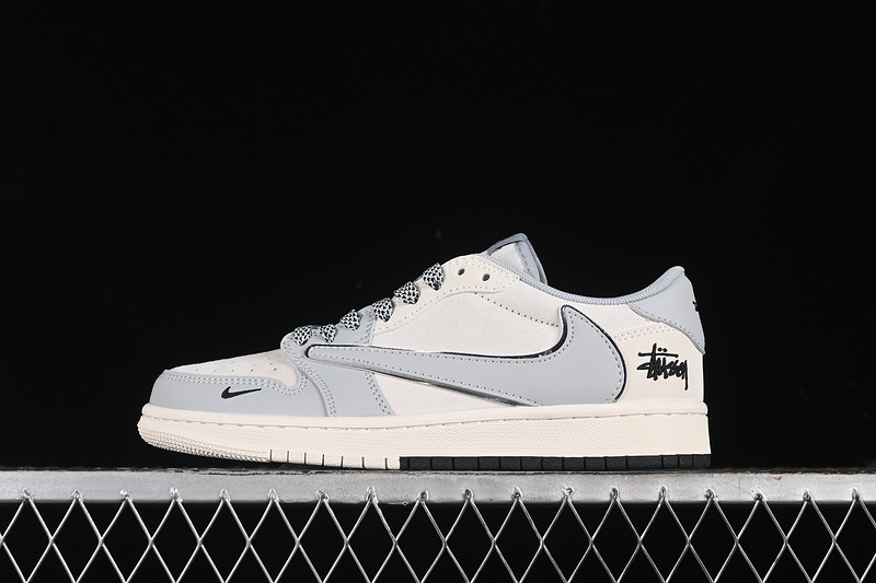 Nike Air Jordan 1 Low Travis Scott Fragment Design OG SP Beige Grey Silver Sneakers