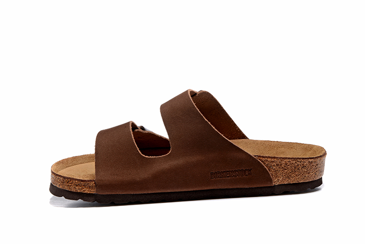 Birkenstock Arizona Brown Two Buckle Nubuck Leather Sandals