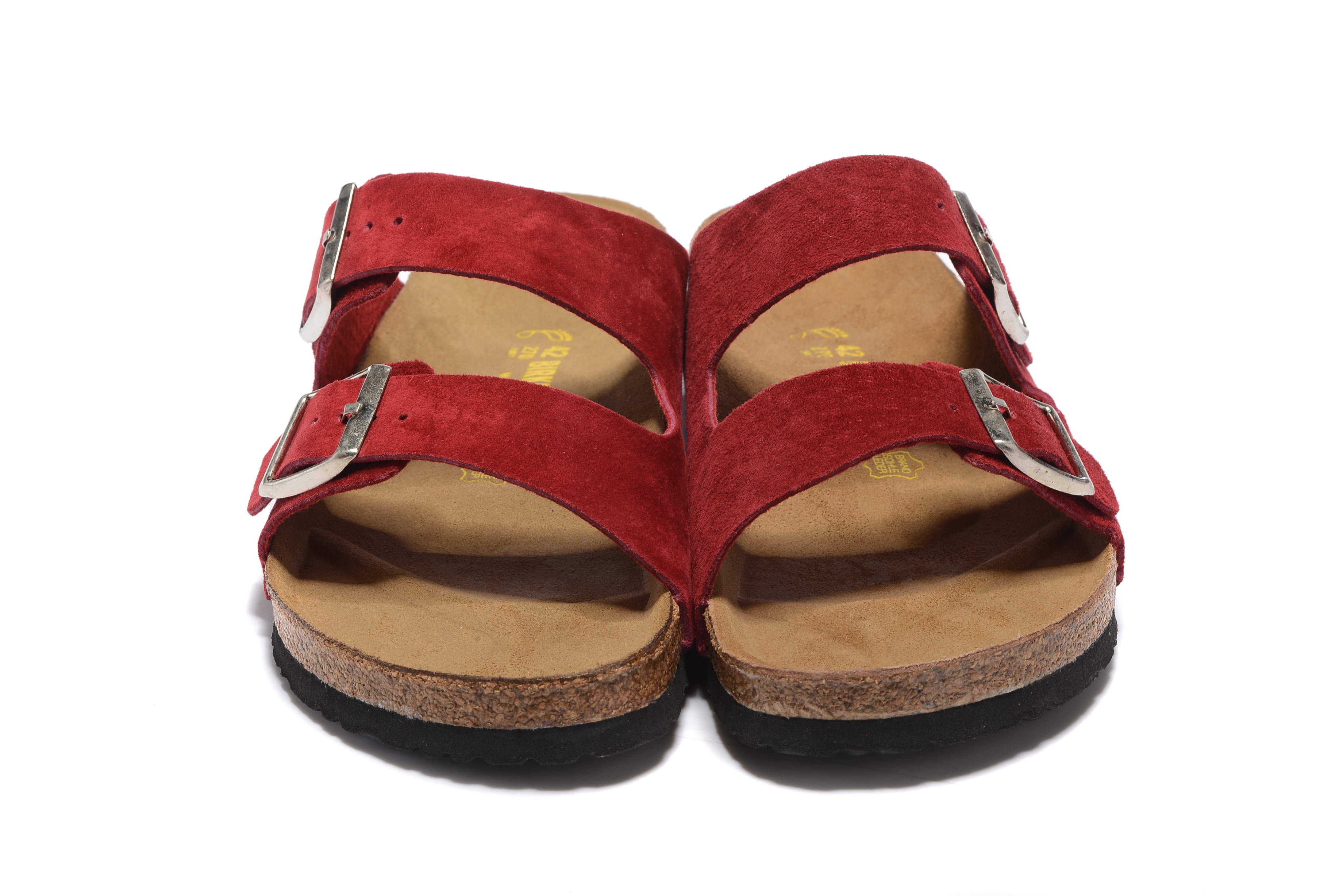 Birkenstock Arizona Red Two Buckle Suede Leather Sandal