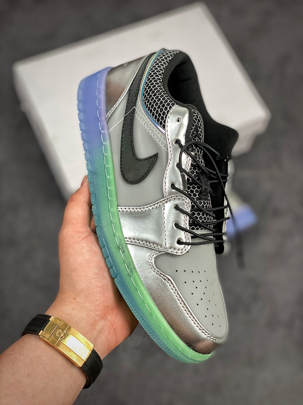 Nike Air Jordan 1 Low Silver Gray Sneakers