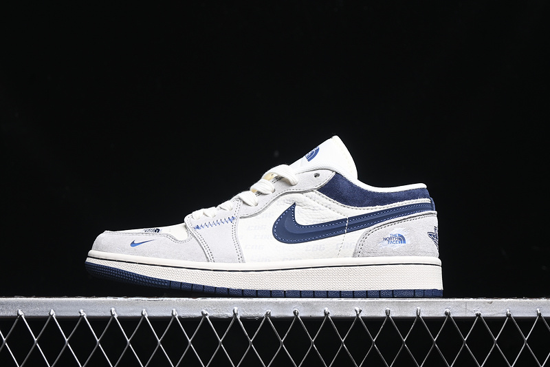 Nike Air Jordan 1 Low Navy Sole Grey White Sneakers