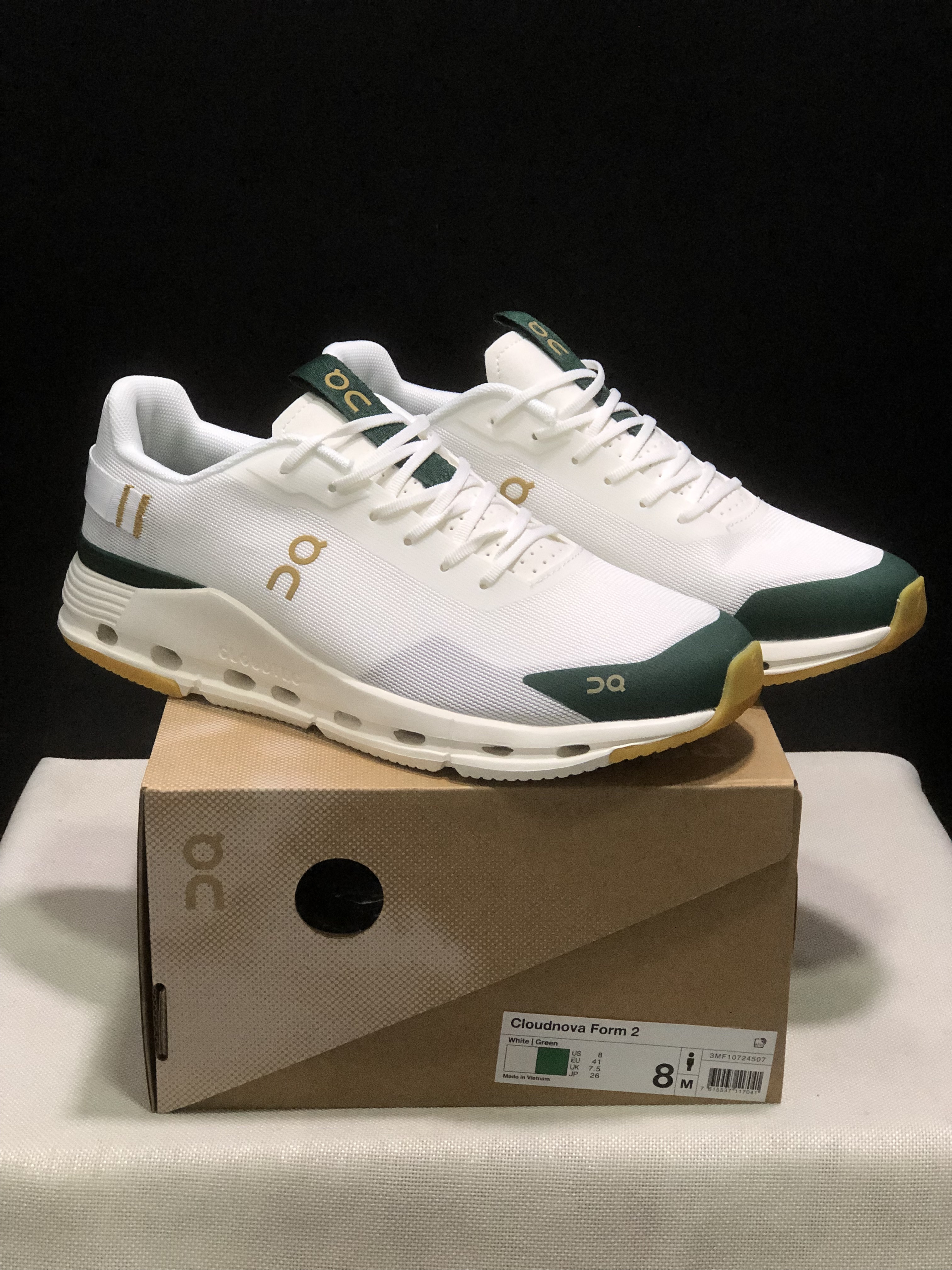 On Running Cloudnova Form 2 Fashionable Casual Running Shoes White/Green